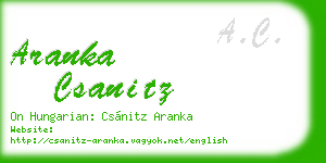 aranka csanitz business card